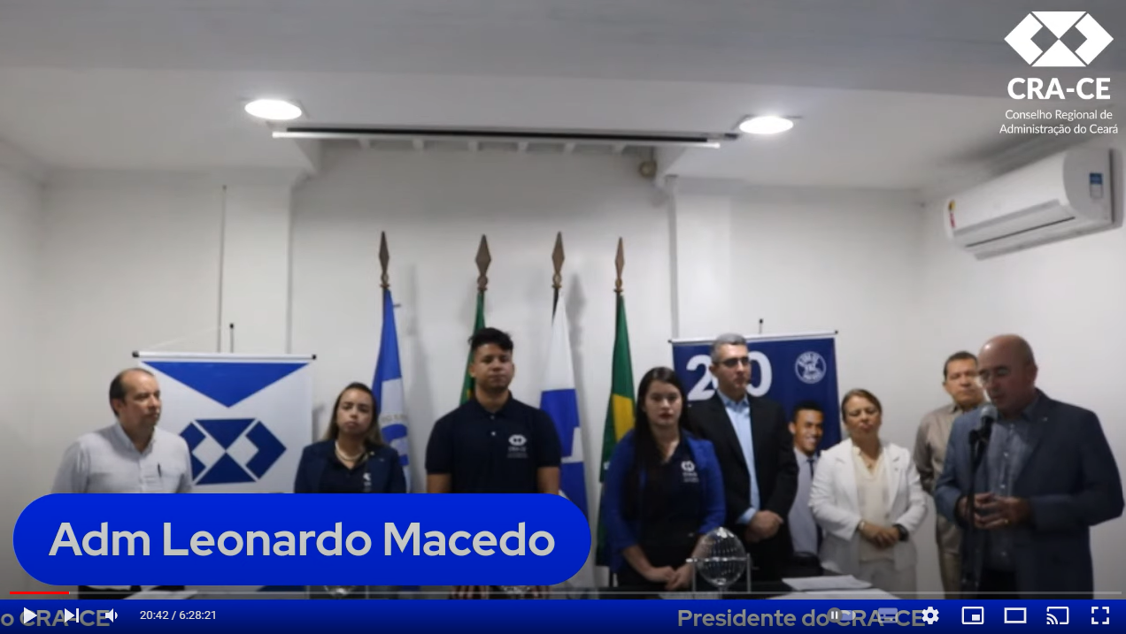 Leonardo Macedo fala sobre ações do CRA em discurso de abertura do sorteio das bolsas